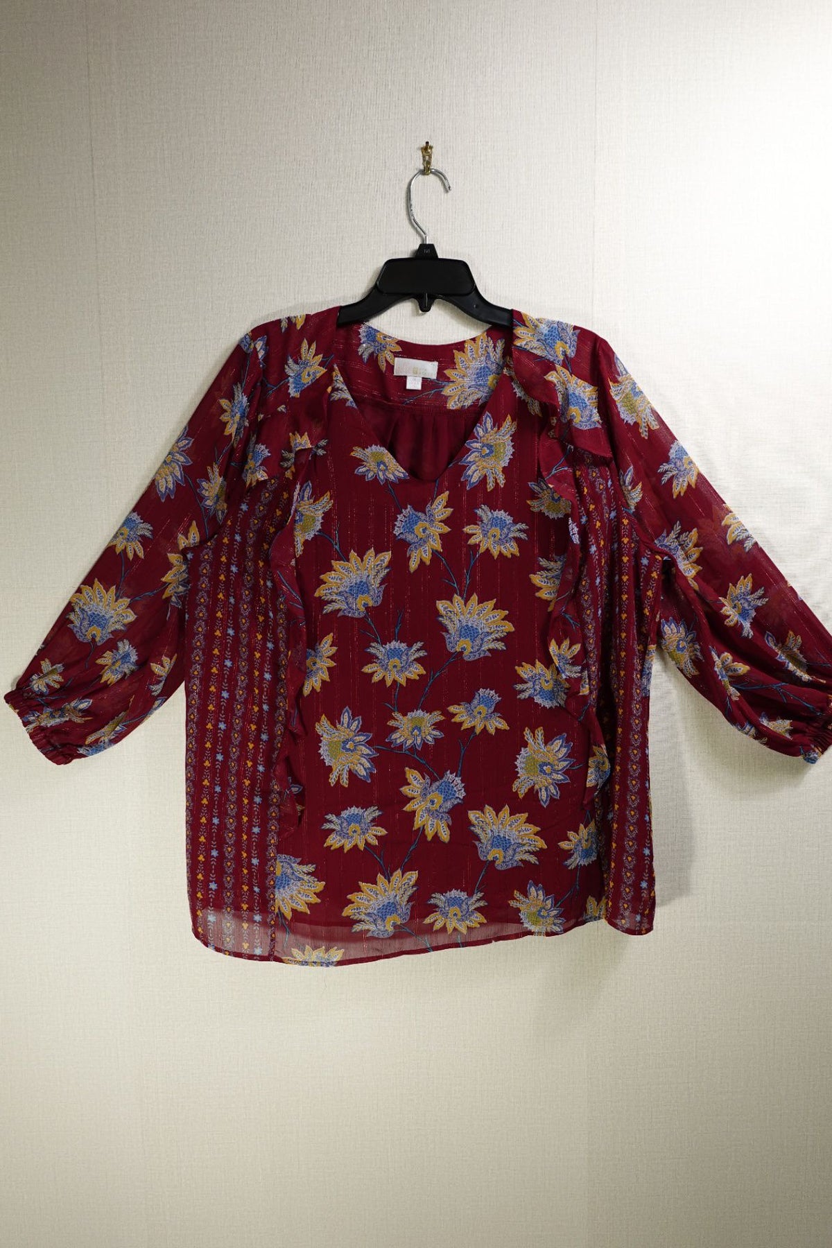 Belle , Long Sleeves Top, 2X,