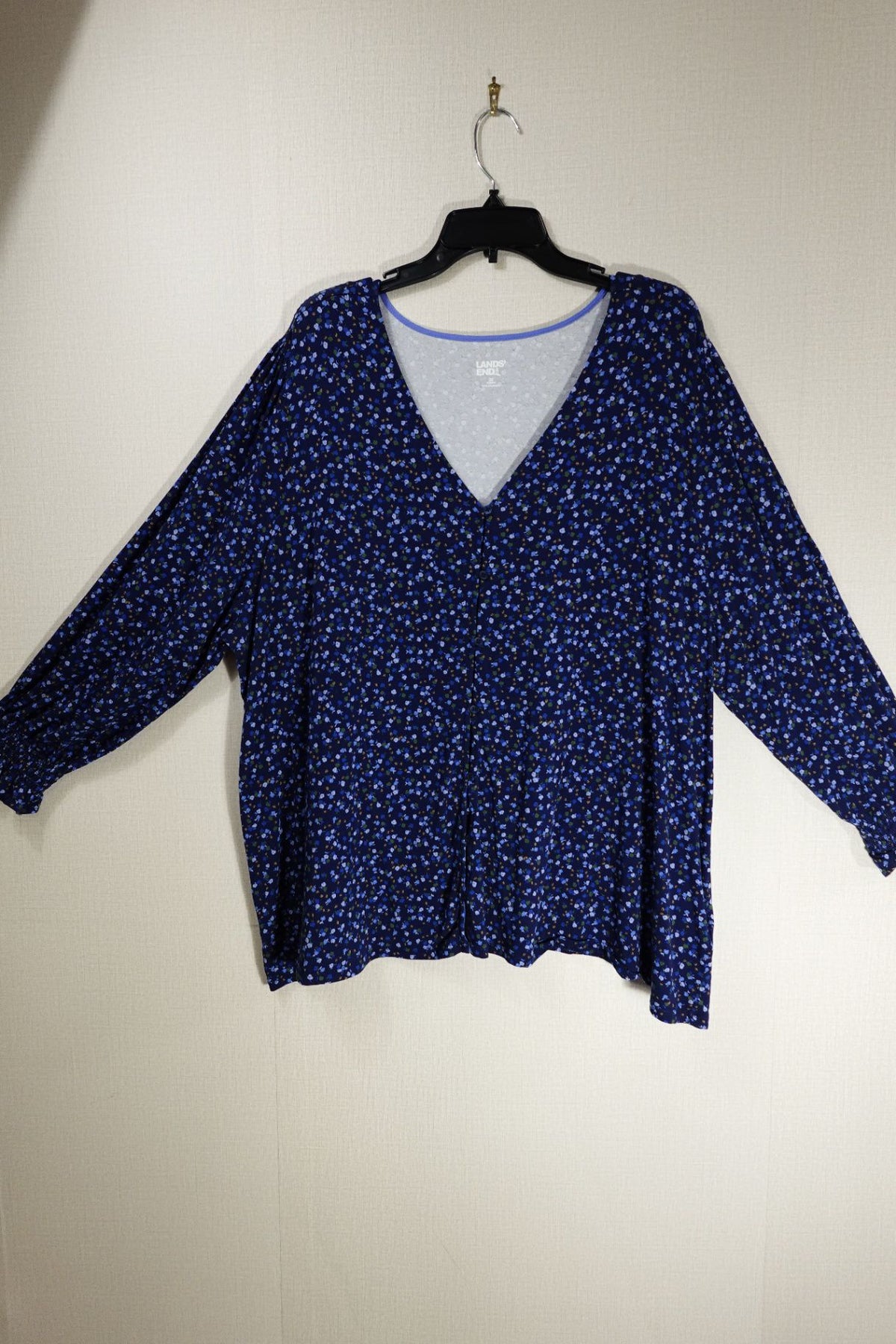 Lands' End, Long Sleeves Top, 3X, Cotton blend