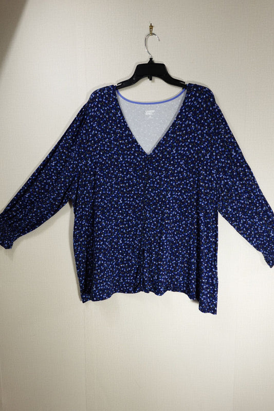 Lands' End, Long Sleeves Top, 3X, Cotton blend