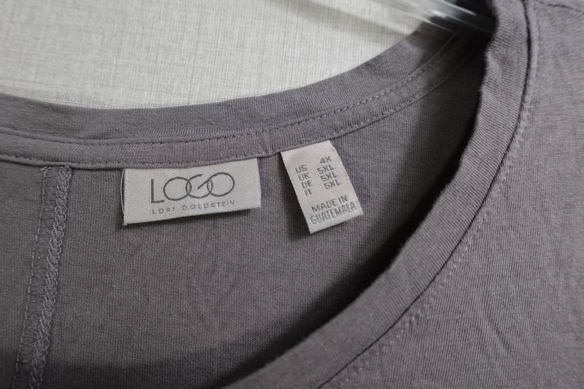 LOGO by Lori Goldstein, 3/4 Sleeve Top, 4X, Cotton, modal
