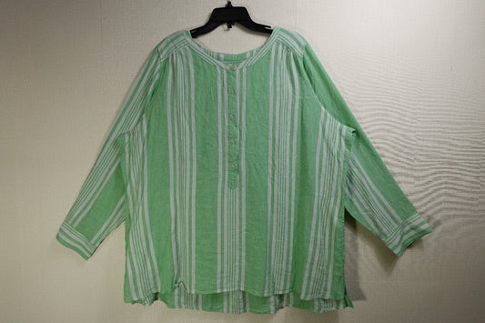 D&CO, 3/4 Sleeve Top, 2X, Linen, viscose