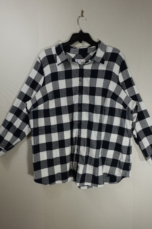 D&CO, Long Sleeves Top, 3X, Cotton, spandex