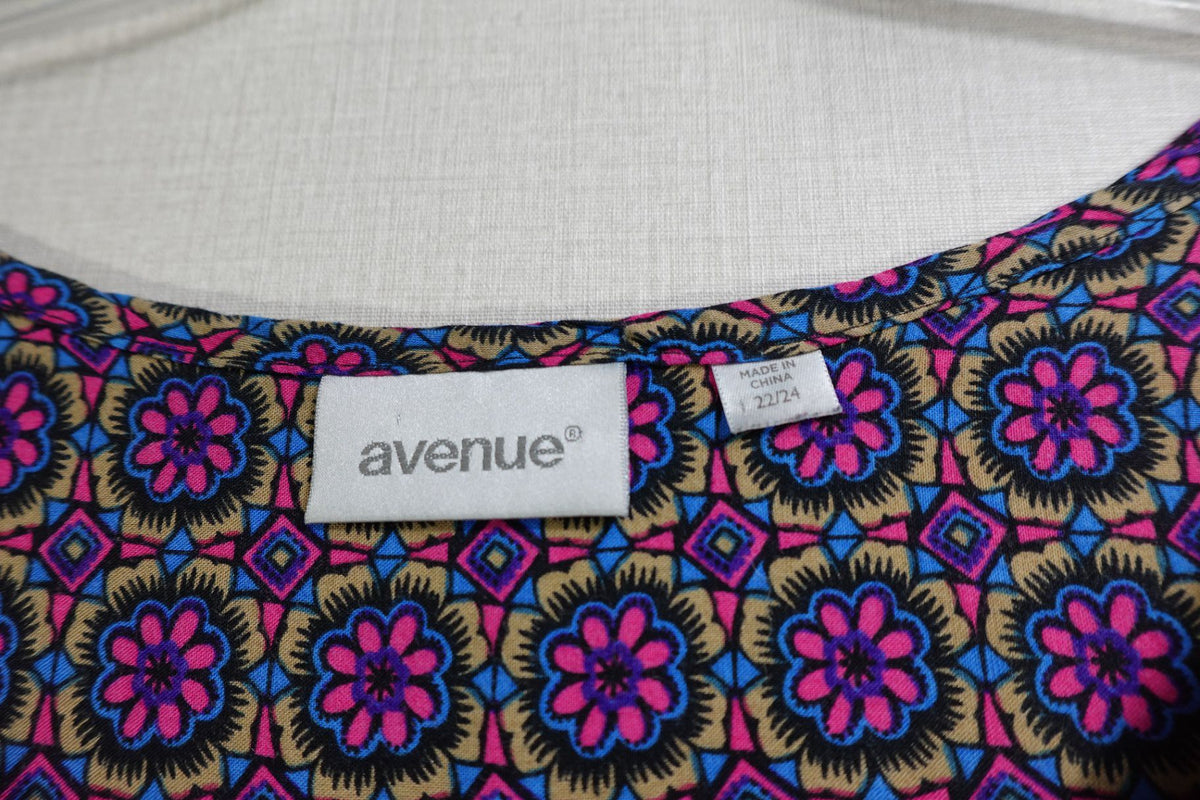 Avenue, Short Sleeve Top, 22/24, rayon