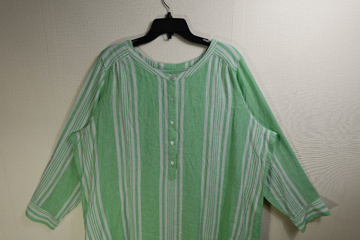 D&CO, 3/4 Sleeve Top, 2X, Linen, viscose