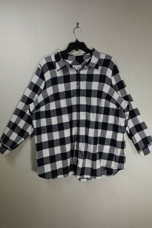 D&CO, Long Sleeves Top, 3X, Cotton, spandex