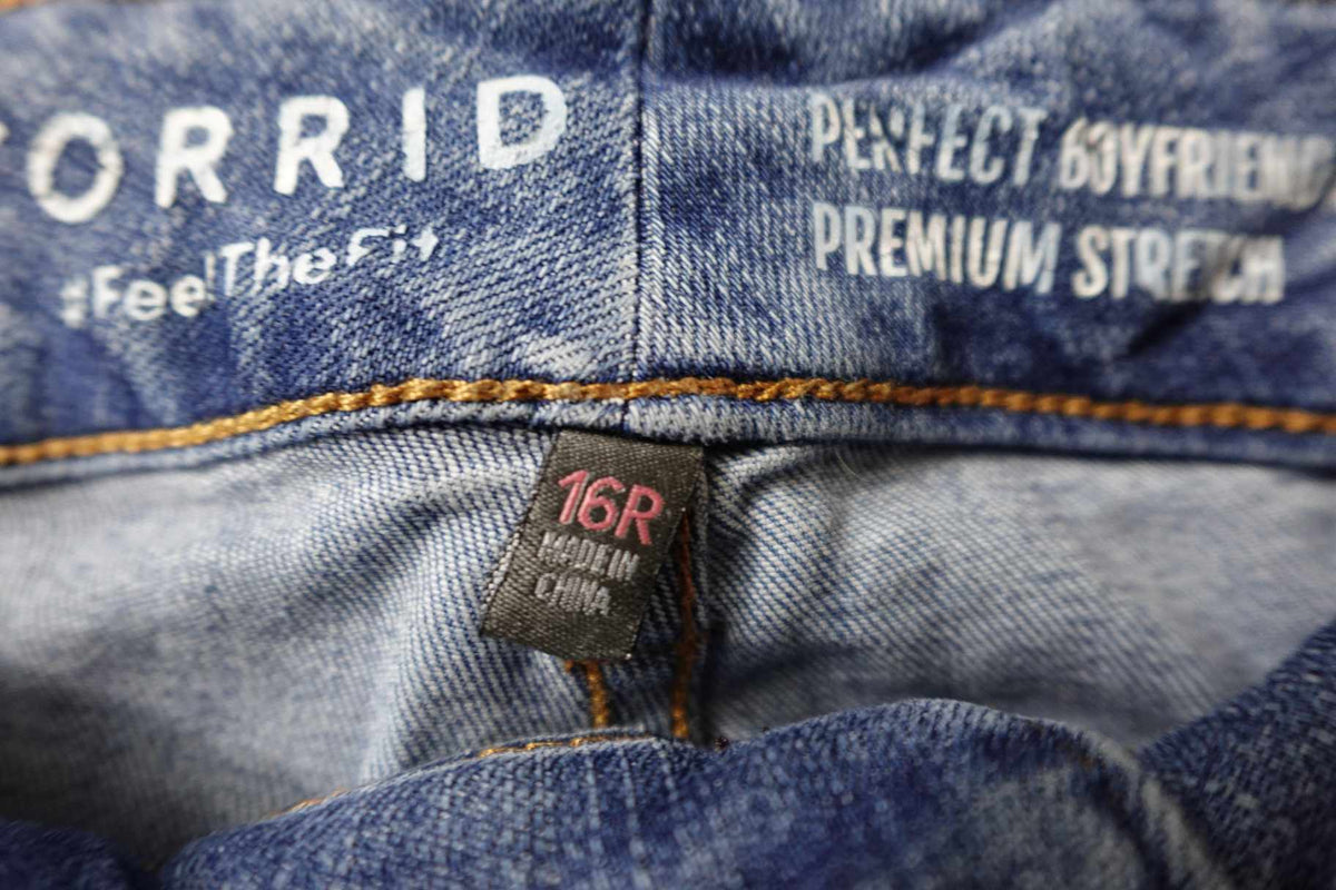 Torrid, Jeans Boyfriend Ankle, 16R, cotton, rayon, polyester, spandex