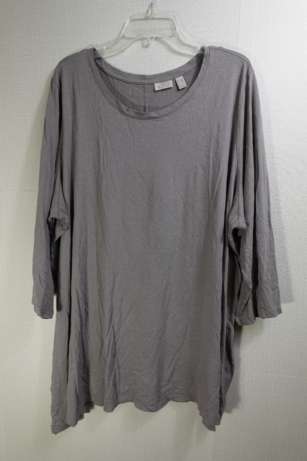 LOGO by Lori Goldstein, 3/4 Sleeve Top, 4X, Cotton, modal