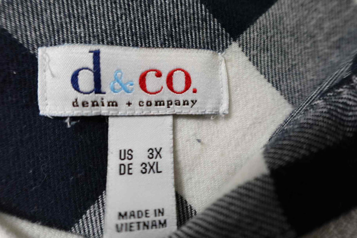 D&CO, Long Sleeves Top, 3X, Cotton, spandex