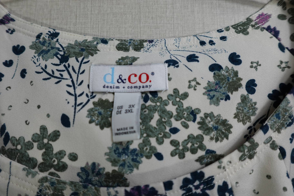D&CO, Long Sleeves Top, 3X, Polyester, spandex