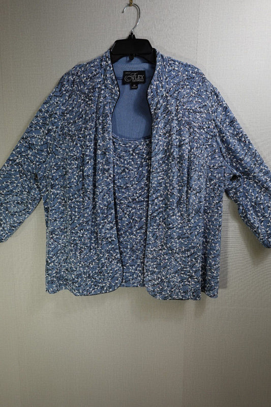 Alex Evenings, Formal Jacket And Top, 2X, acetate, elastine Polyester lining