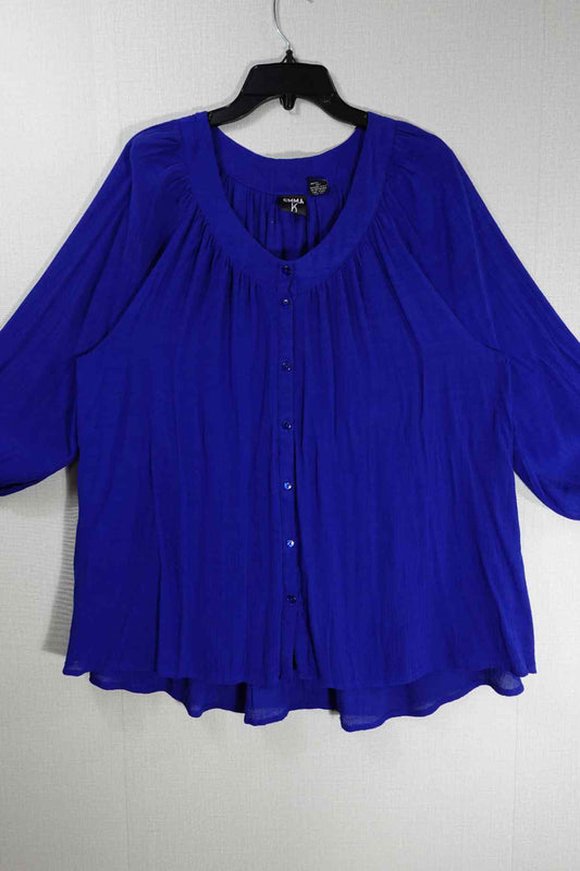 Emma K, Long Sleeves Top, 3X, rayon, polyester