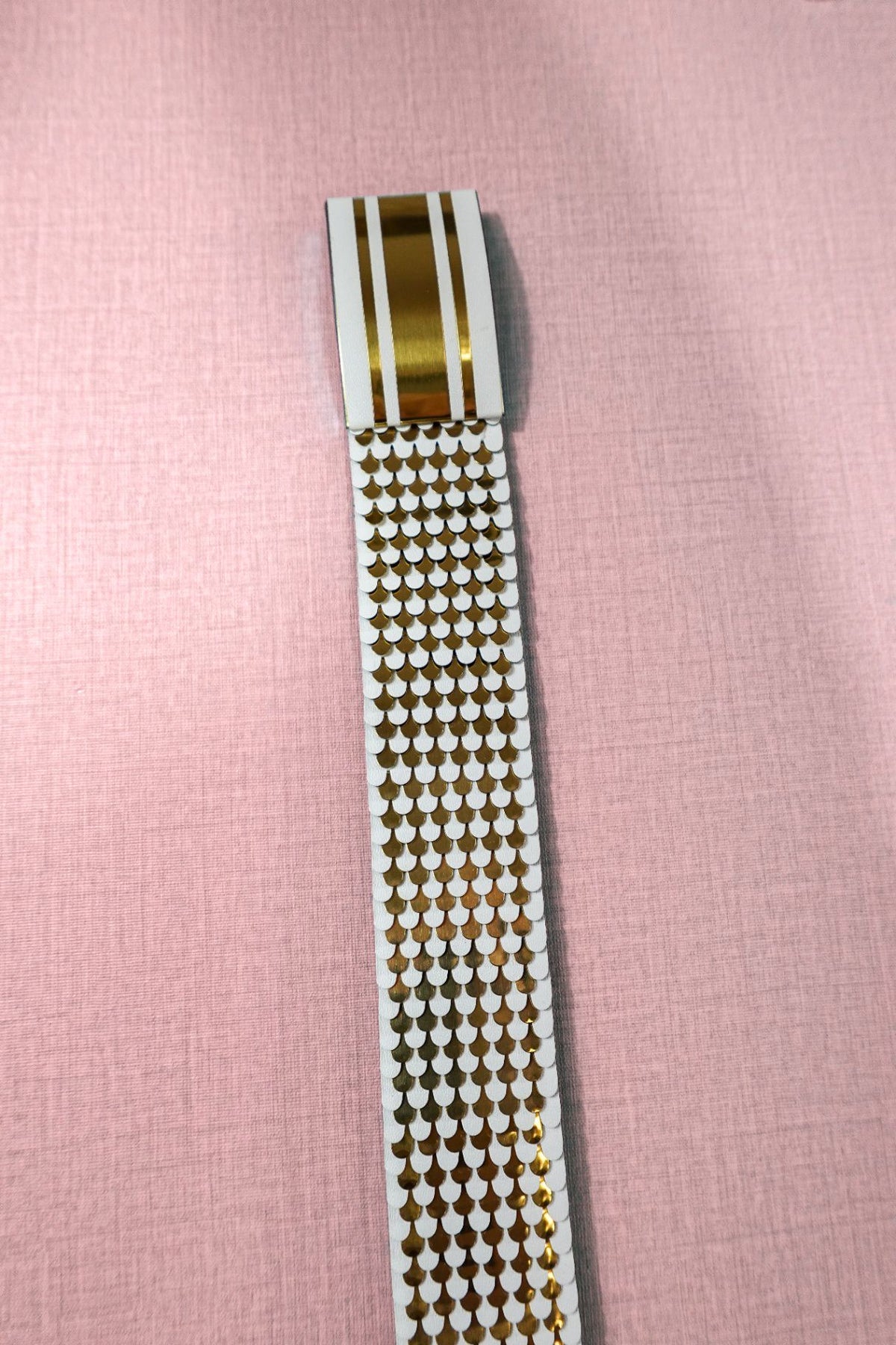 (No Label), Belt, 18/20, Metal and fabric