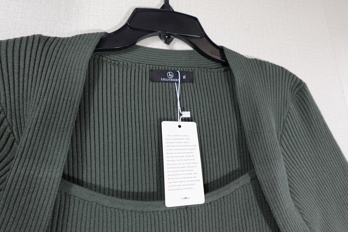 Lillusory, New Long Sleeve Top, XL, Viscos, polymide, polyester