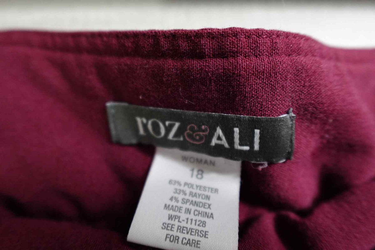 Roz & Ali, Pants, 18, Polyester, rayon, spandex