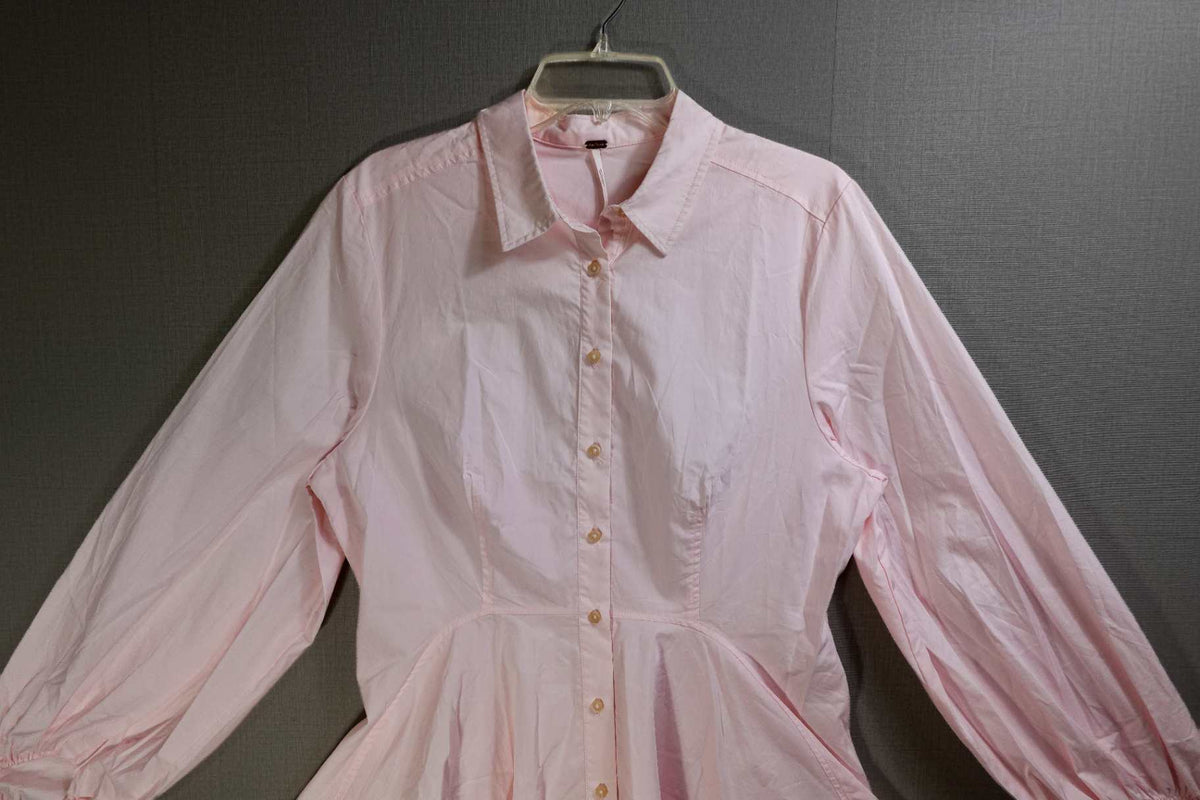 Free People, Long Sleeves Top w/ peplum, L, Cotton blend