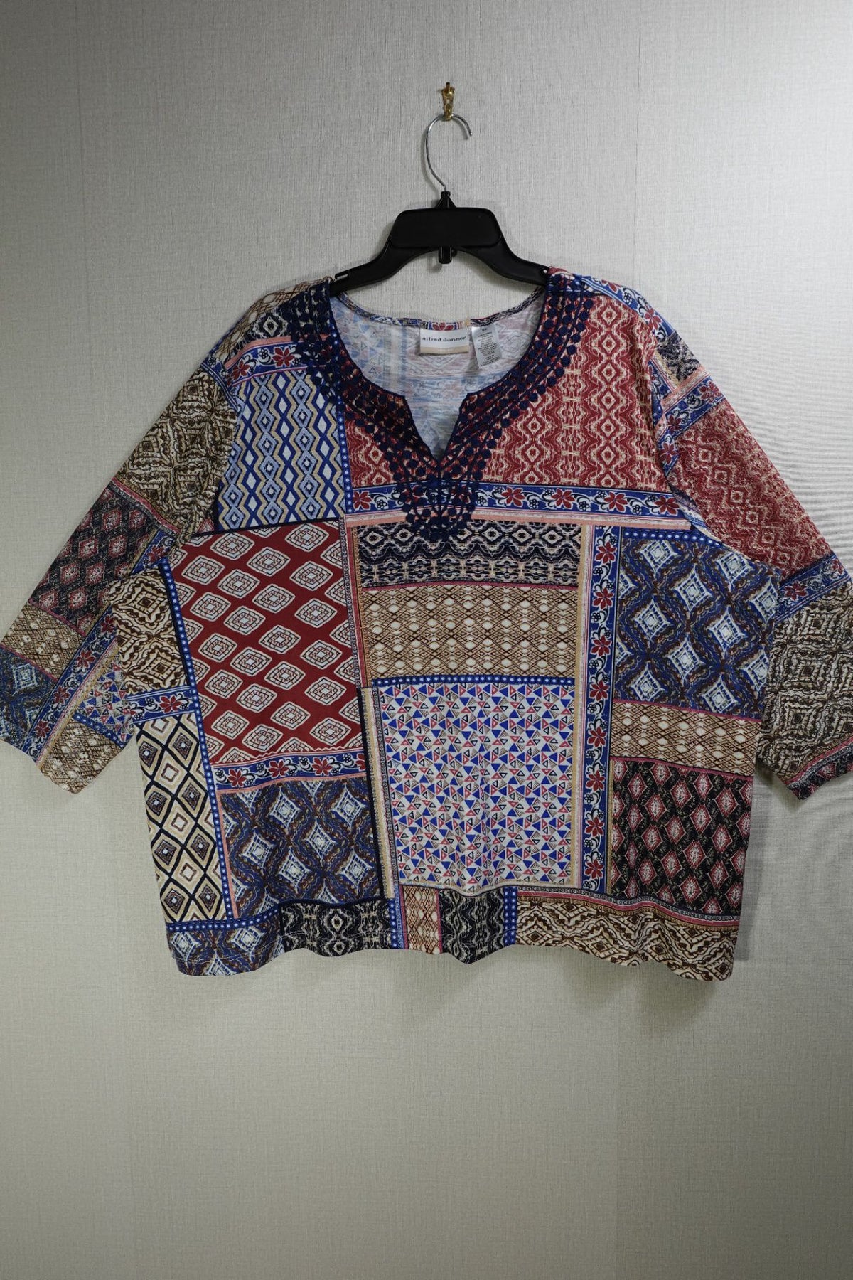 Alfred Dunner, 3/4 Sleeve Top, 3X, Polyester Blend