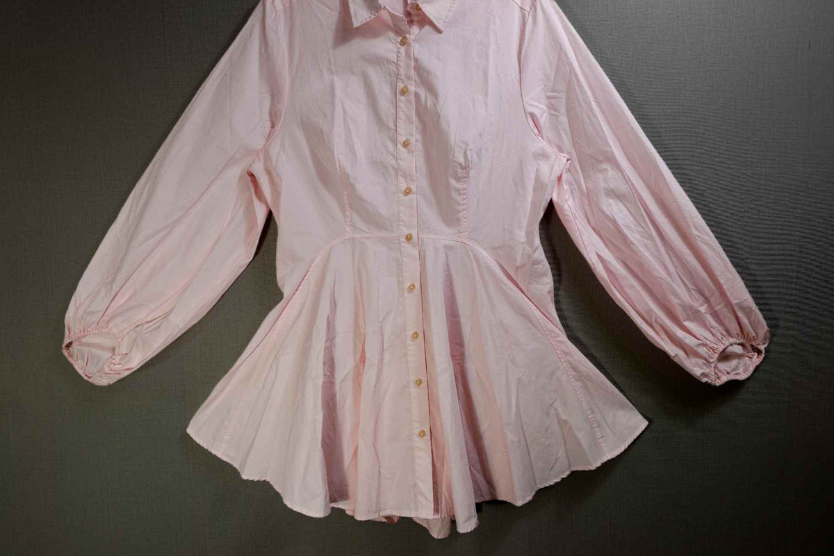 Free People, Long Sleeves Top w/ peplum, L, Cotton blend