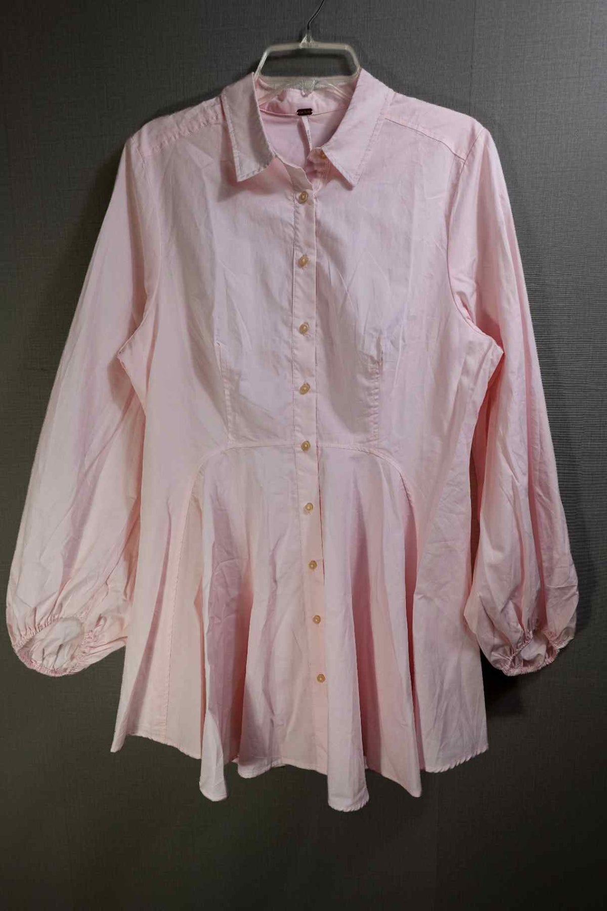 Free People, Long Sleeves Top w/ peplum, L, Cotton blend