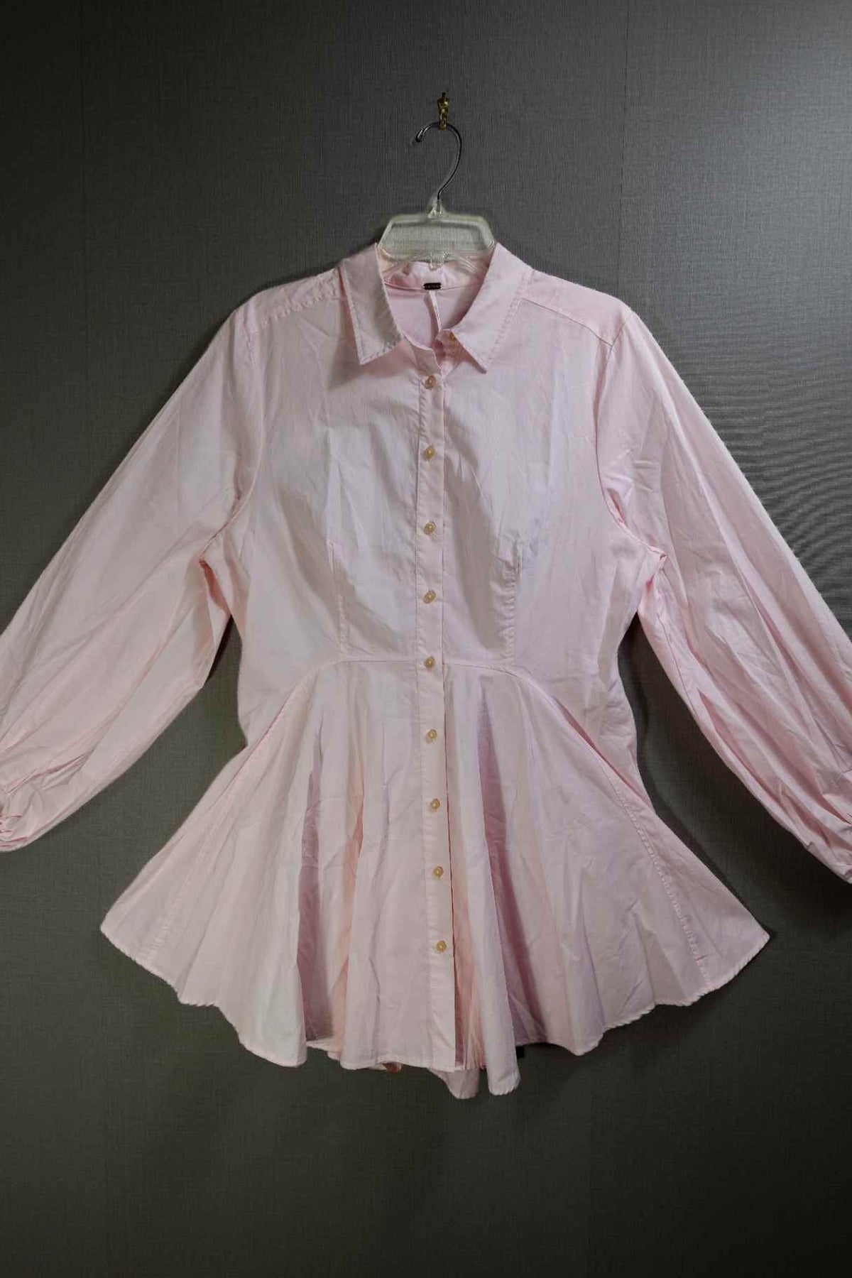 Free People, Long Sleeves Top w/ peplum, L, Cotton blend