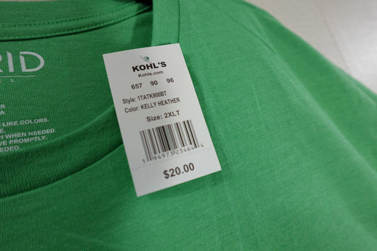 Hybrid Apparel, New Short Sleeved Top, 2XLT, Cotton, polyester