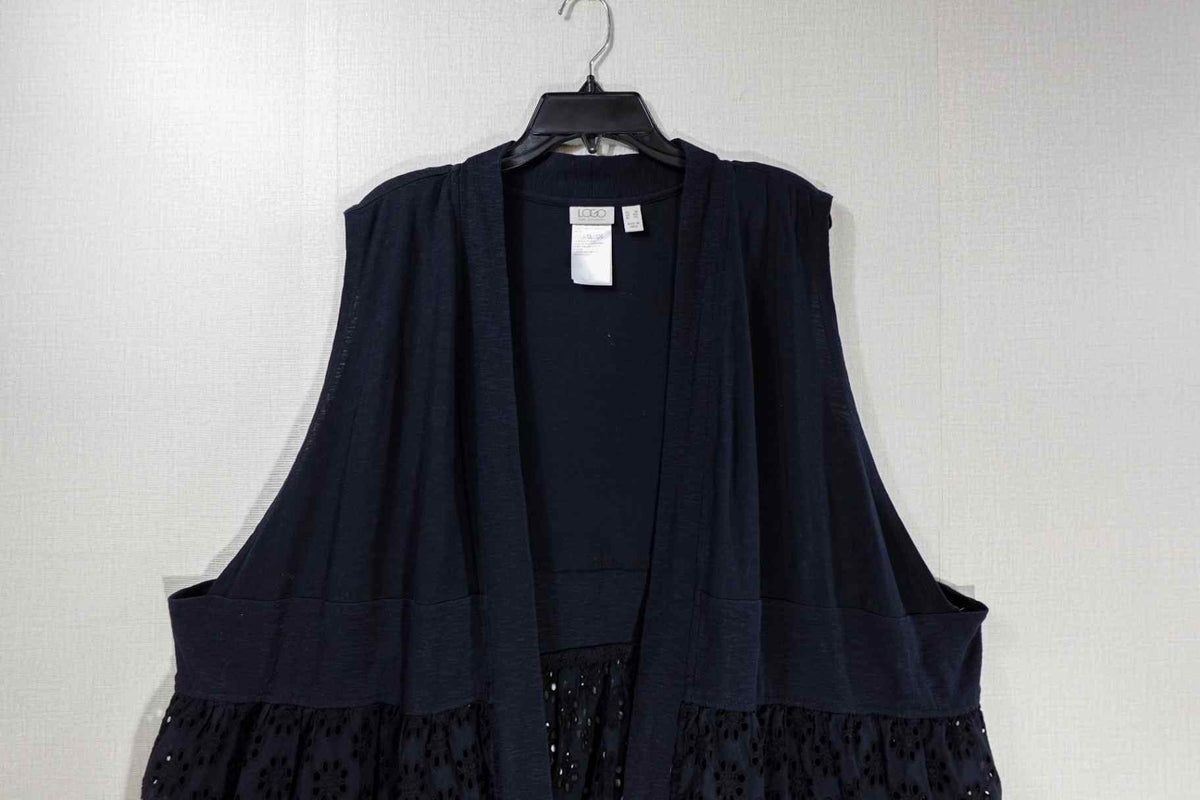 LOGO Lori Goldstein, Vest, 3X, Cotton