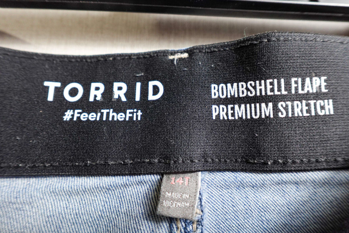 Torrid, JEANS Flare, 14T, Cotton blend