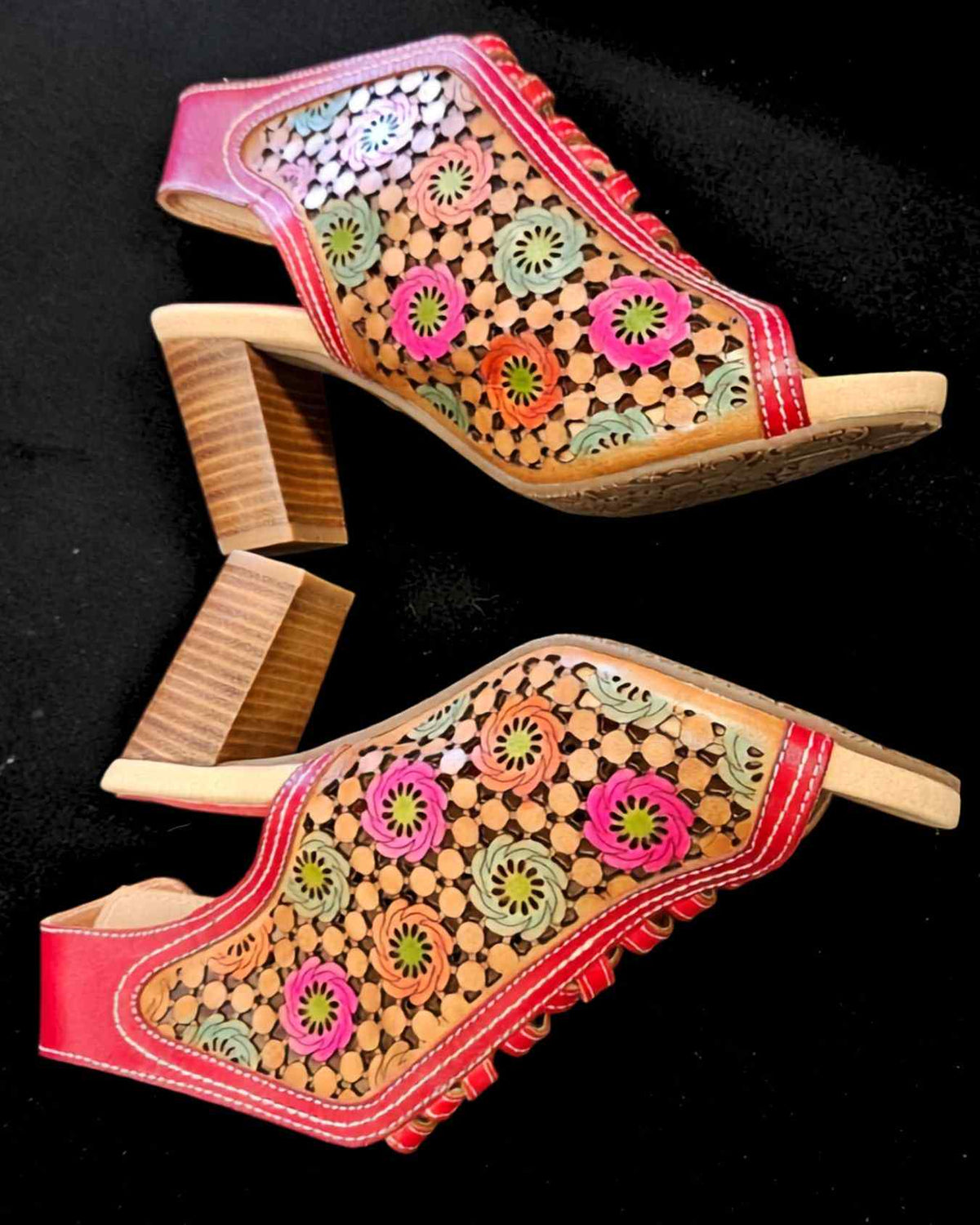 Spring Step Lartiste, Heeled Sandals, 41 (10), Leather Upper