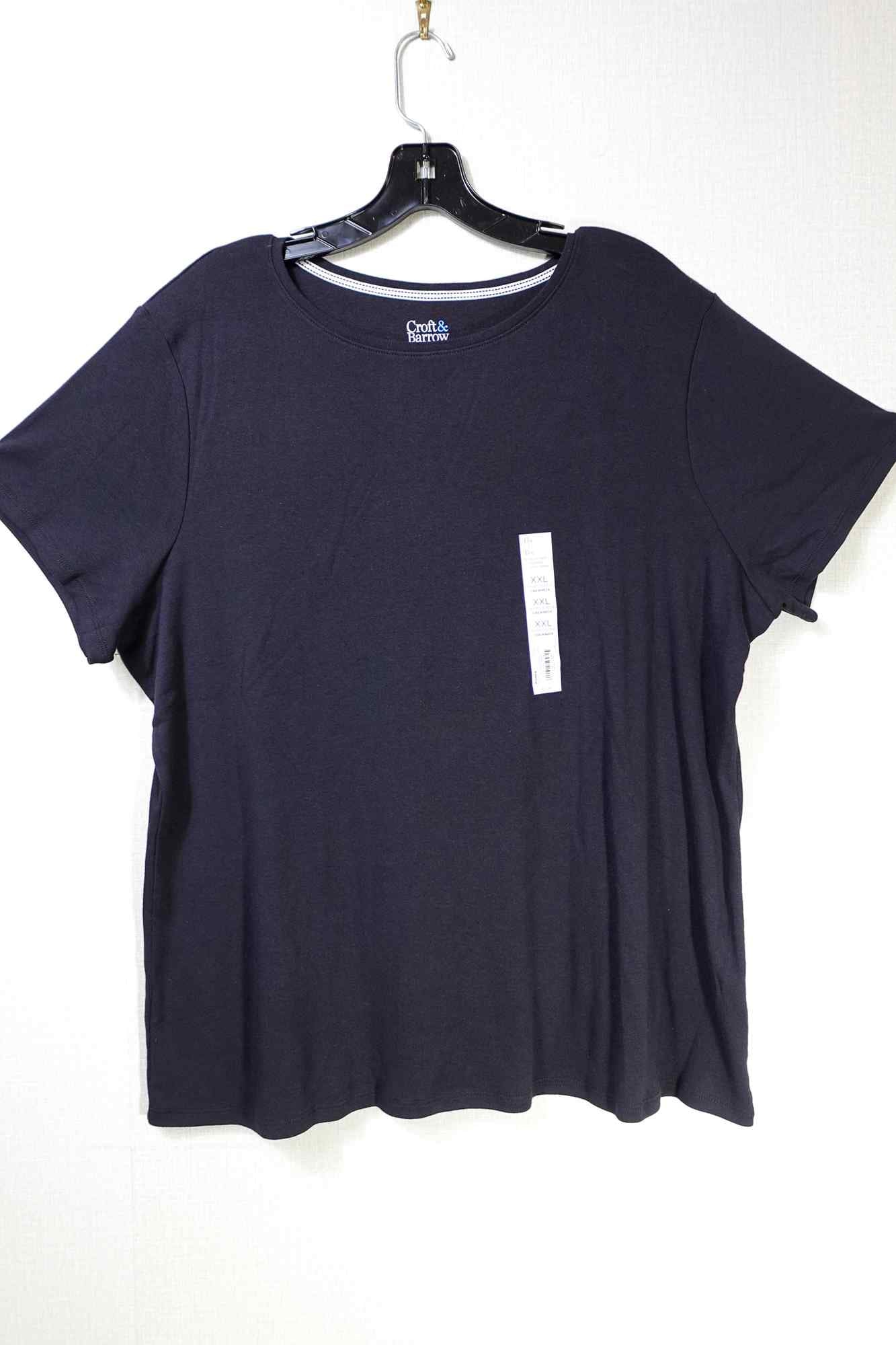 Croft & Barrow, New Short Sleeved Top, XXL, black