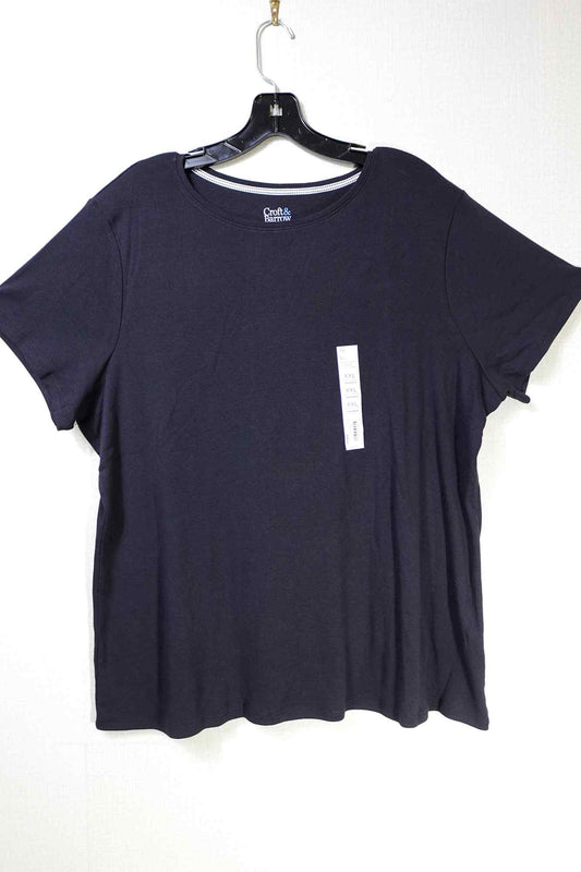 Croft & Barrow, New Short Sleeved Top, XXL, black
