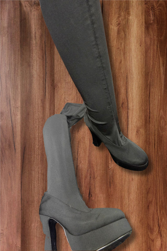 (No Label), Thigh High Wide Calf Boots , 9 (No Label)